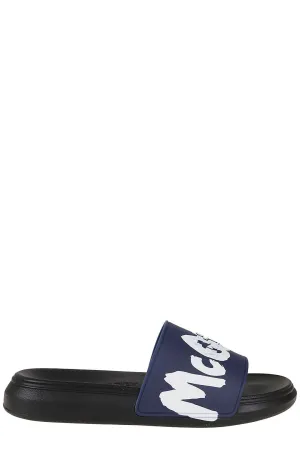 Alexander McQueen Graffiti Logo Printed Slides