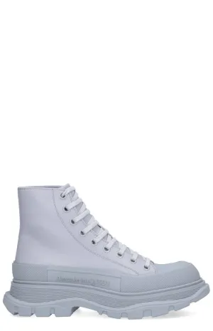 Alexander McQueen Logo Embossed Lace-Up Boots