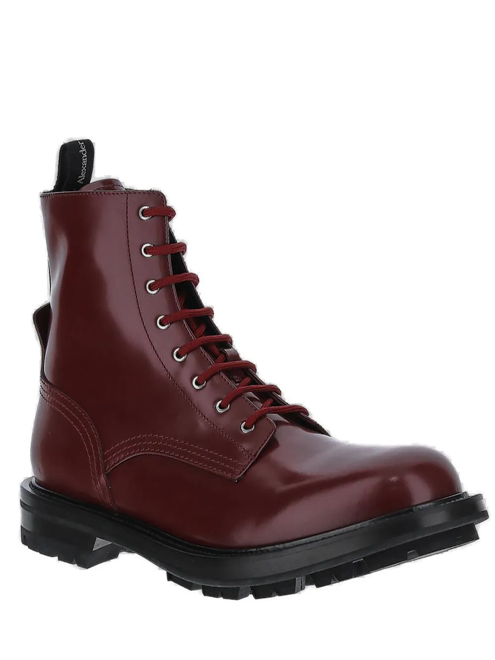 Alexander McQueen Round Toe Lace-Up Boots