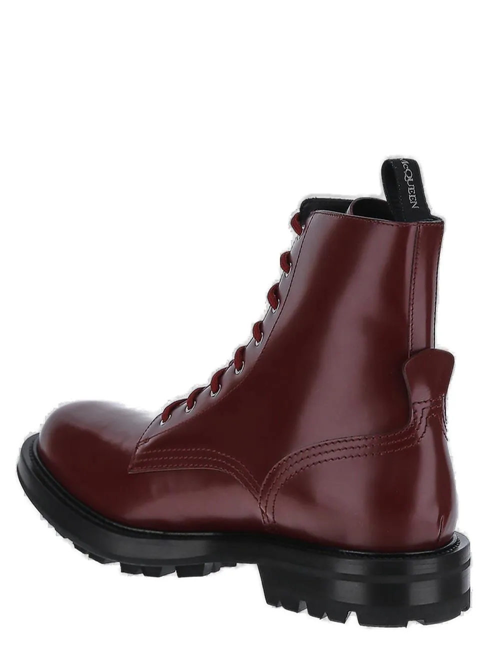Alexander McQueen Round Toe Lace-Up Boots
