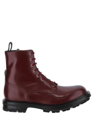 Alexander McQueen Round Toe Lace-Up Boots