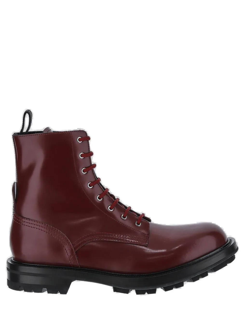 Alexander McQueen Round Toe Lace-Up Boots