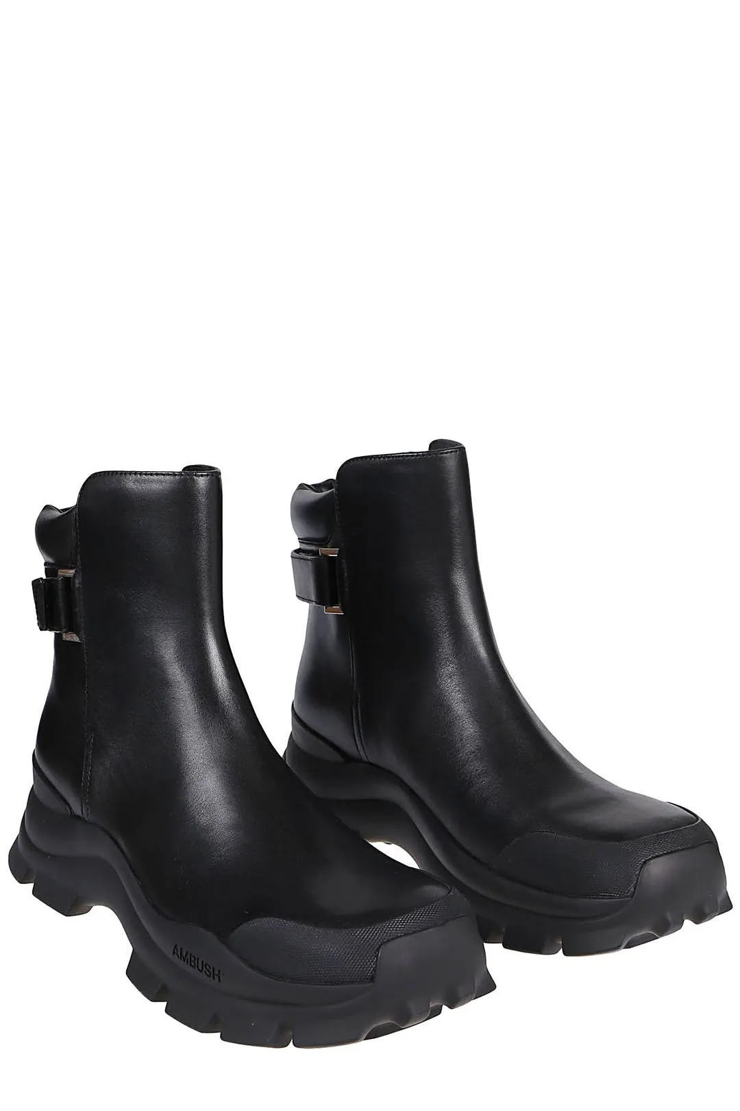 Ambush Logo Embossed Square Toe Boots
