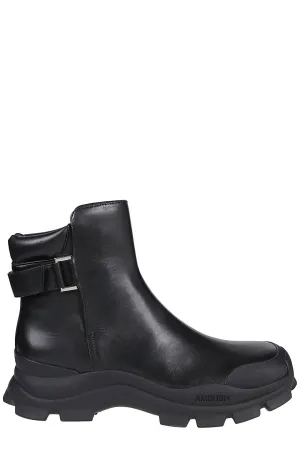 Ambush Logo Embossed Square Toe Boots