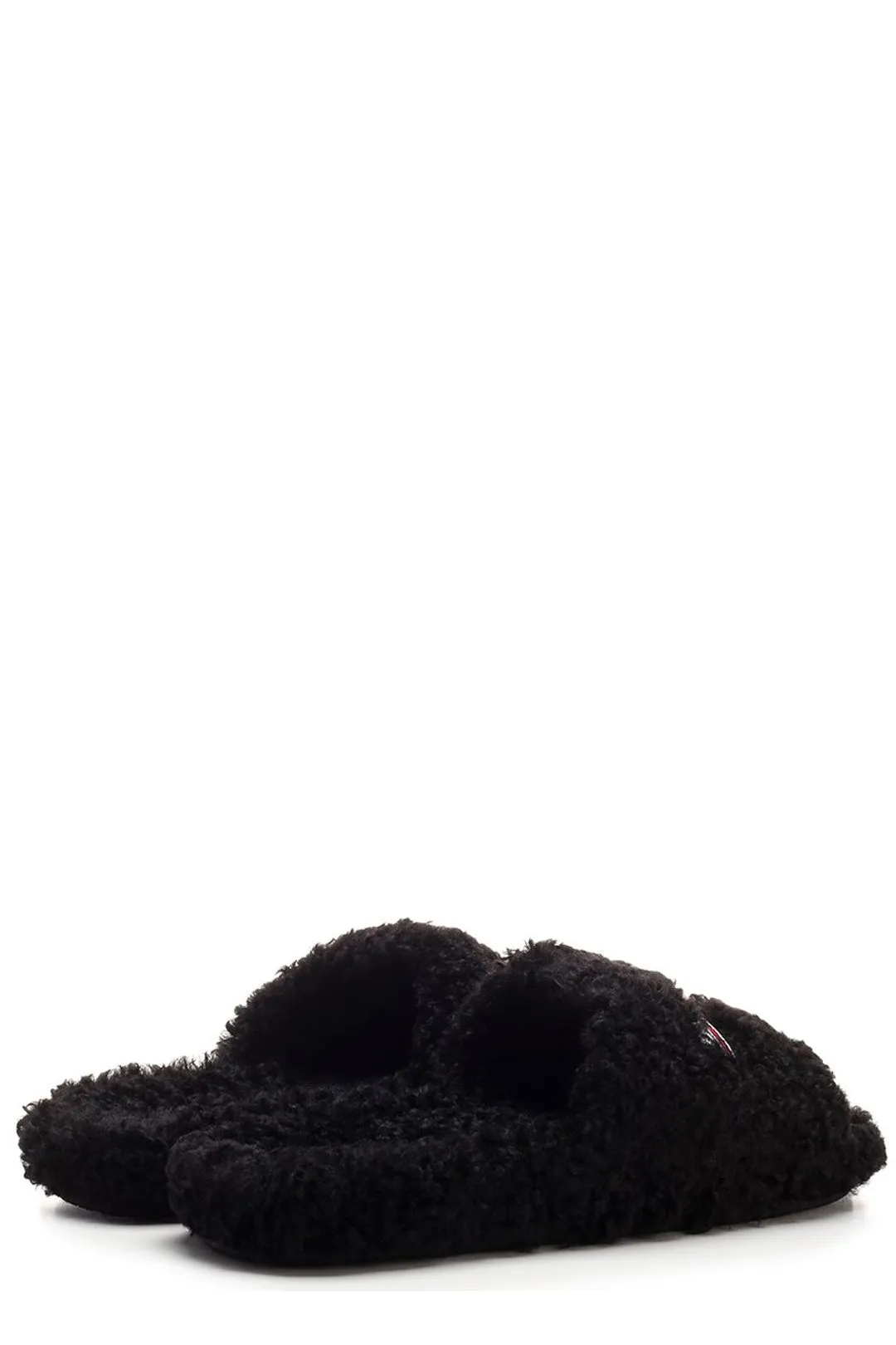 Balenciaga Logo Furry Slides