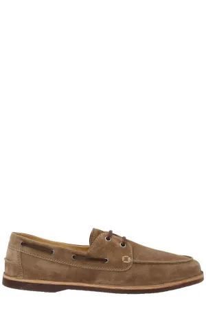Brunello Cucinelli Lace-Up Round Toe Loafers