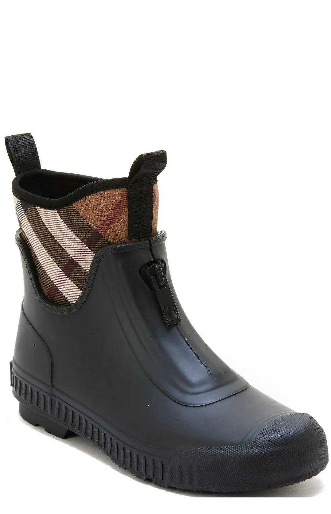 Burberry Check Panelled Slip-On Boots