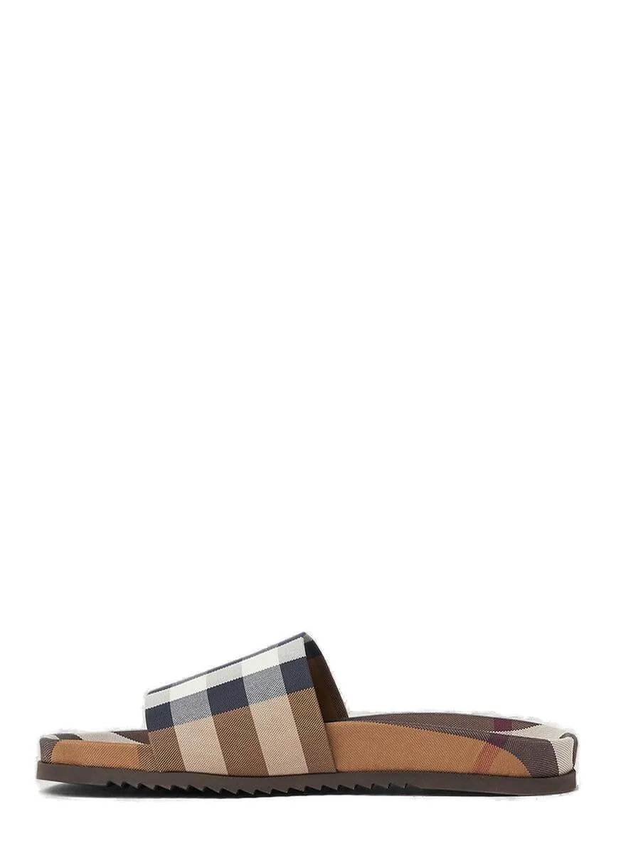 Burberry Check Patterned Slides
