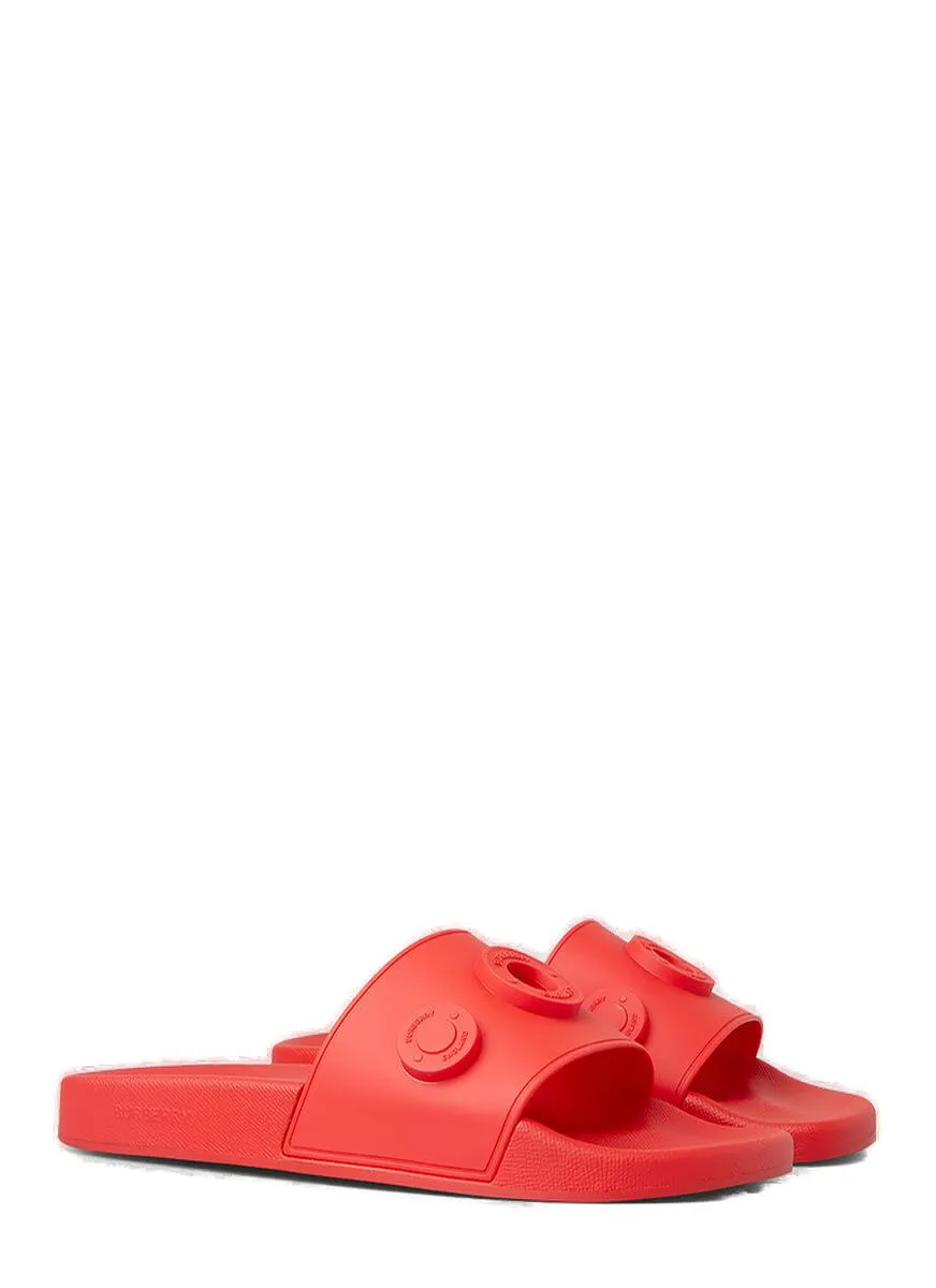 Burberry Logo Detailed Open-Toe Slides