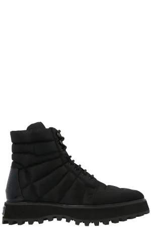 Dolce & Gabbana Quilted Lace-Up Ankle Boots