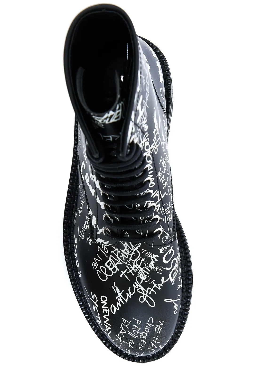 Dsquared2 Graffiti Printed Lace-Up Ankle Boots