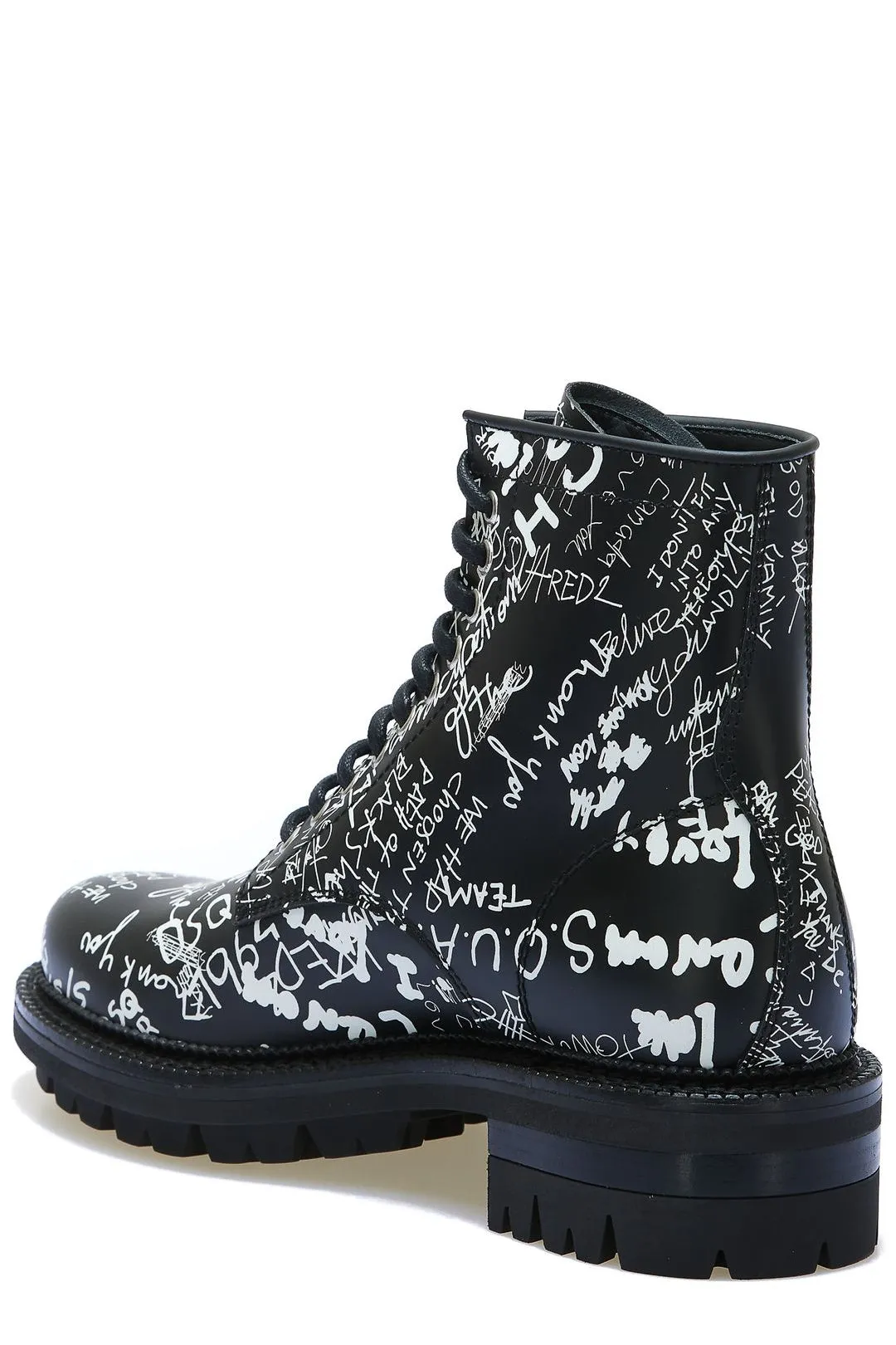 Dsquared2 Graffiti Printed Lace-Up Ankle Boots