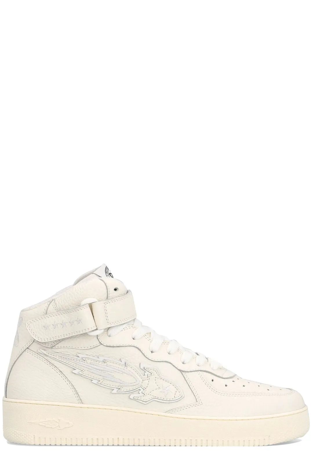 Enterprise Japan Rocket Logo Patched Mid Sneakers