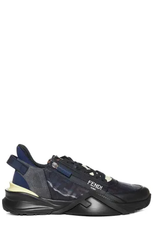 Fendi Flow Logo Embossed Lace-Up Sneakers