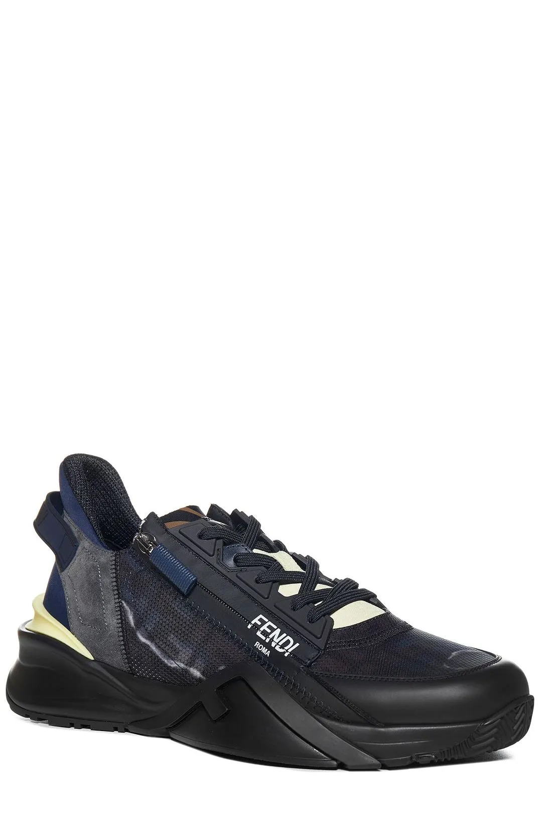 Fendi Flow Logo Embossed Lace-Up Sneakers