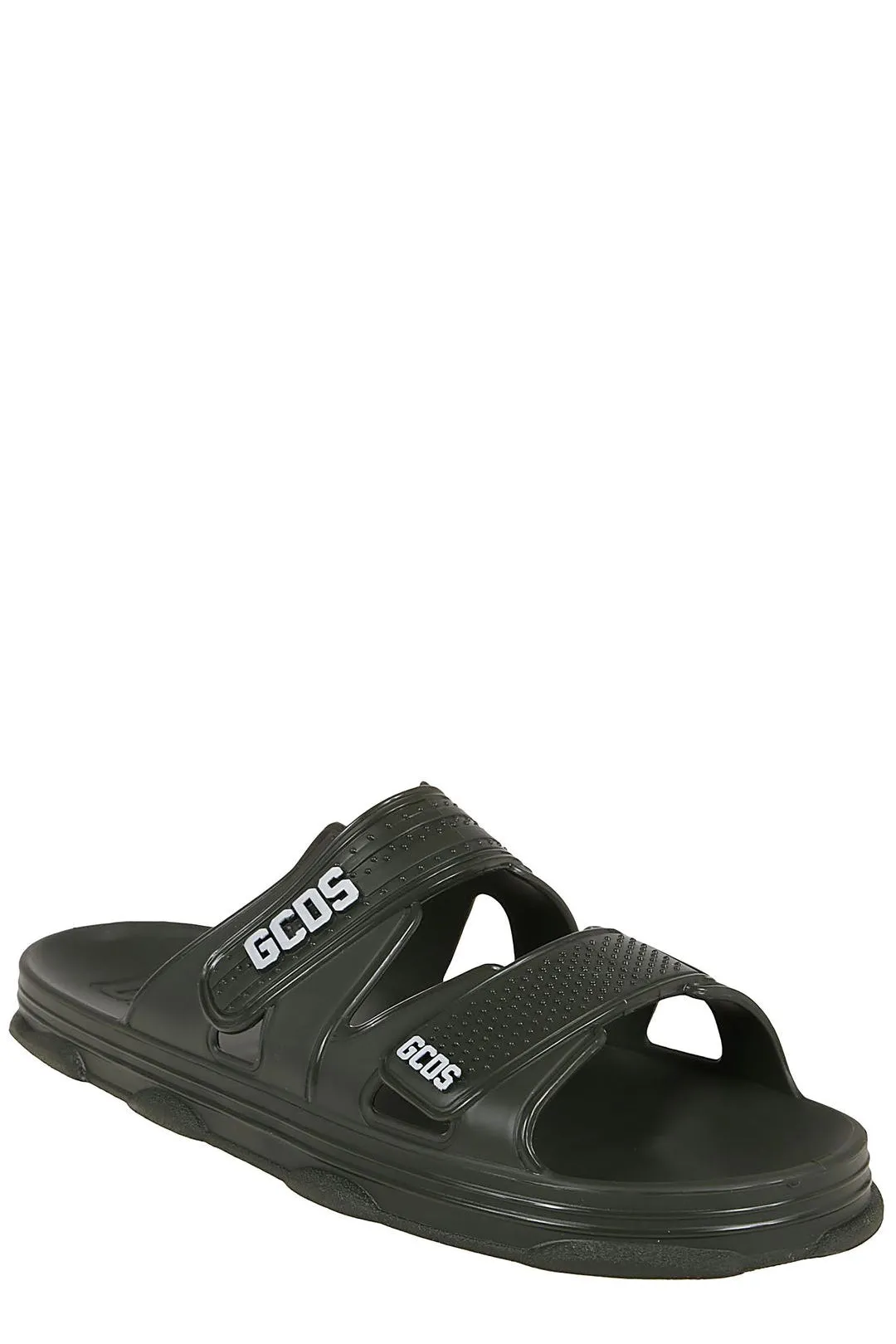 GCDS Logo Print Touch Strap Sandals
