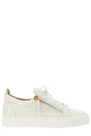 Giuseppe Zanotti Zip-Detailed Lace Up Sneakers