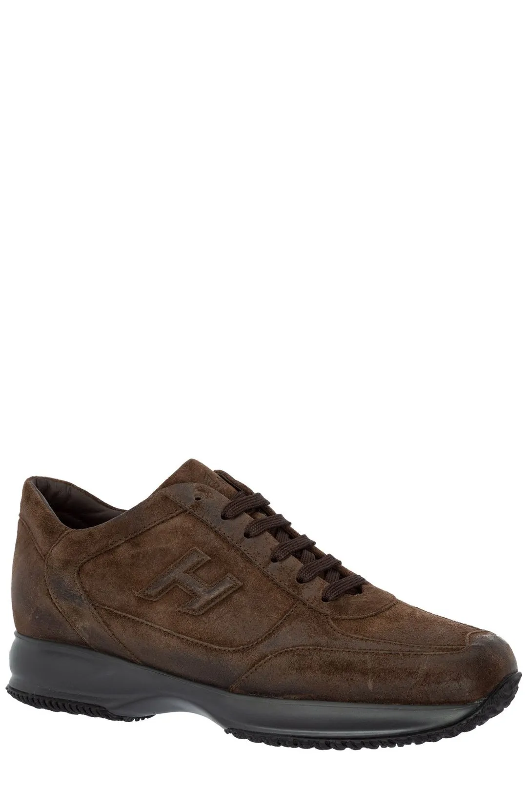 Hogan Interactive Logo Patch Lace-Up Sneakers