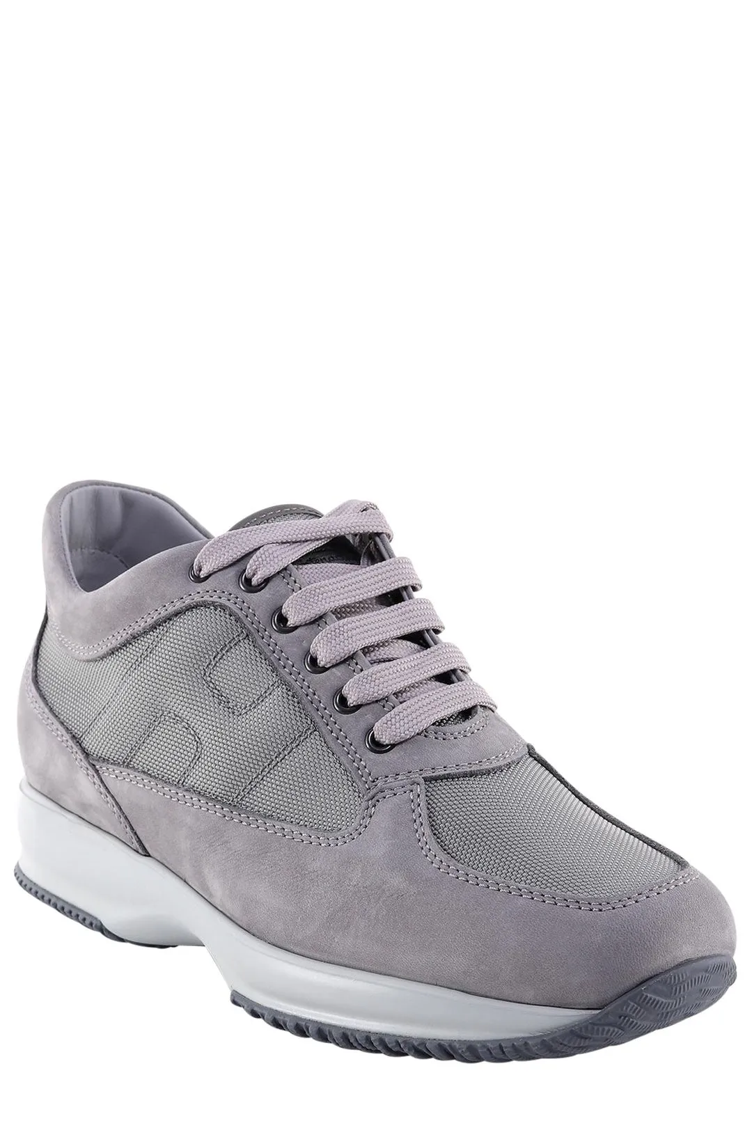 Hogan Round Toe Lace-Up Sneakers