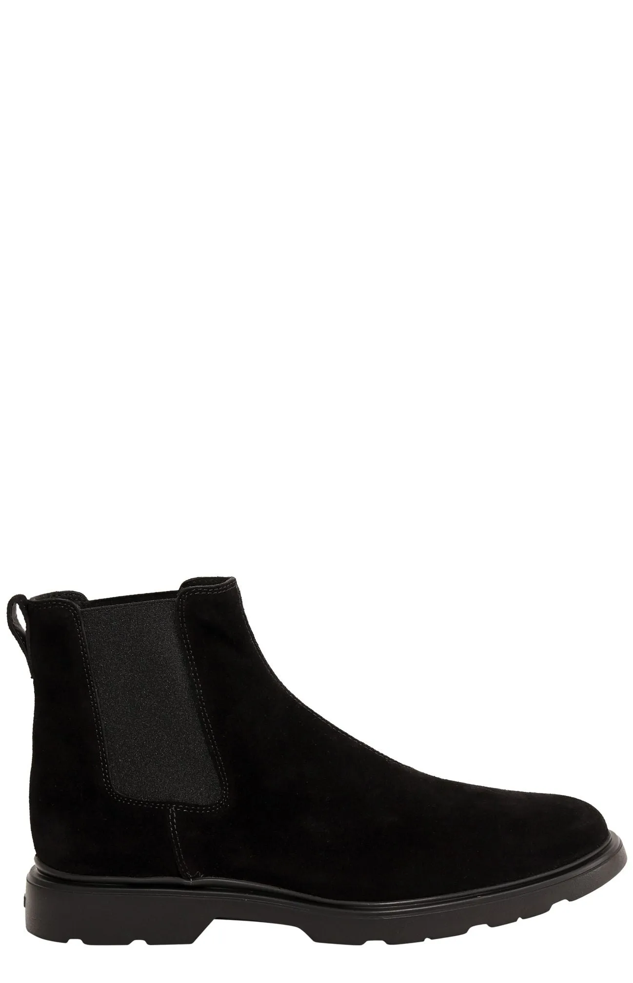 Hogan Round Toe Slip-On Ankle Boots