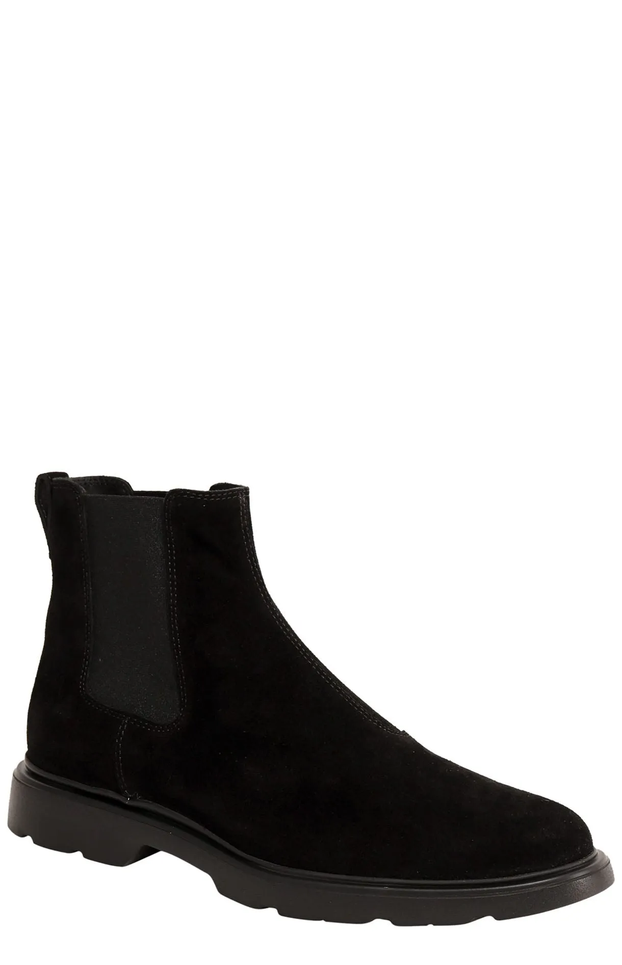 Hogan Round Toe Slip-On Ankle Boots