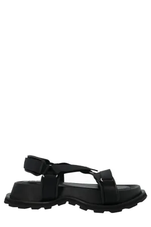Jil Sander Logo Detailed Cross-Strapped Sandals