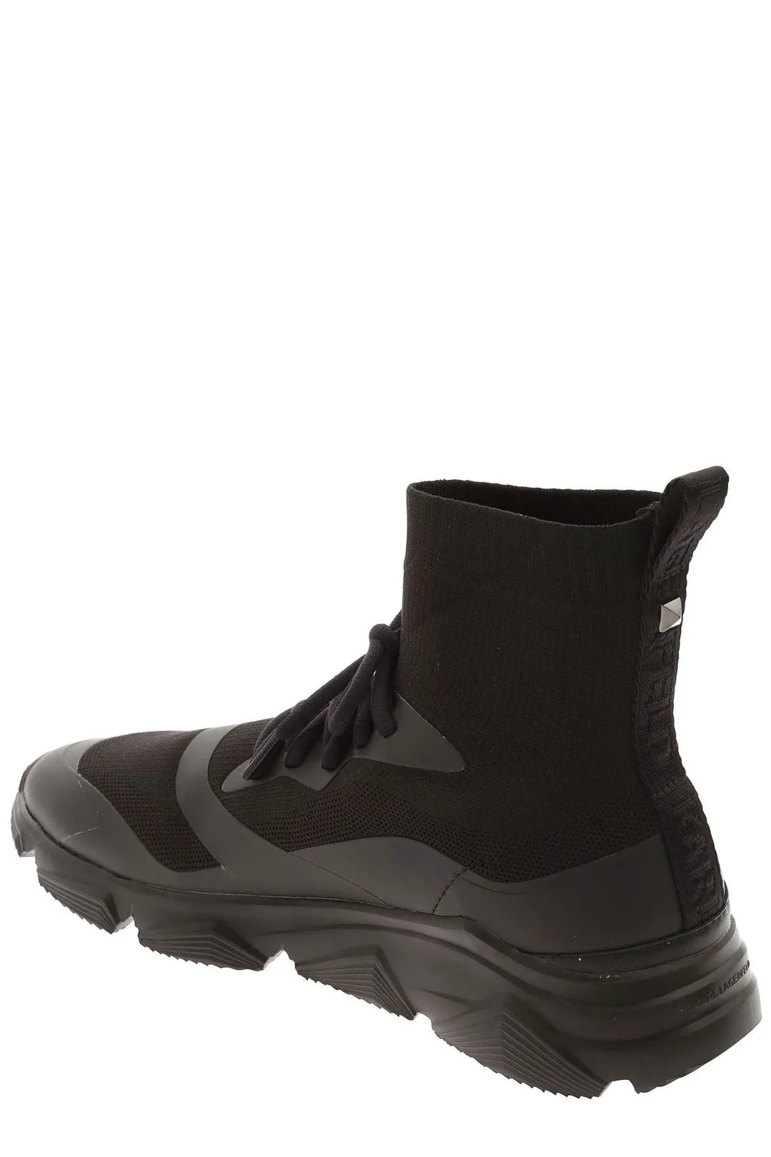 Karl Lagerfeld Logo Printed Lace-Up Ankle Boots