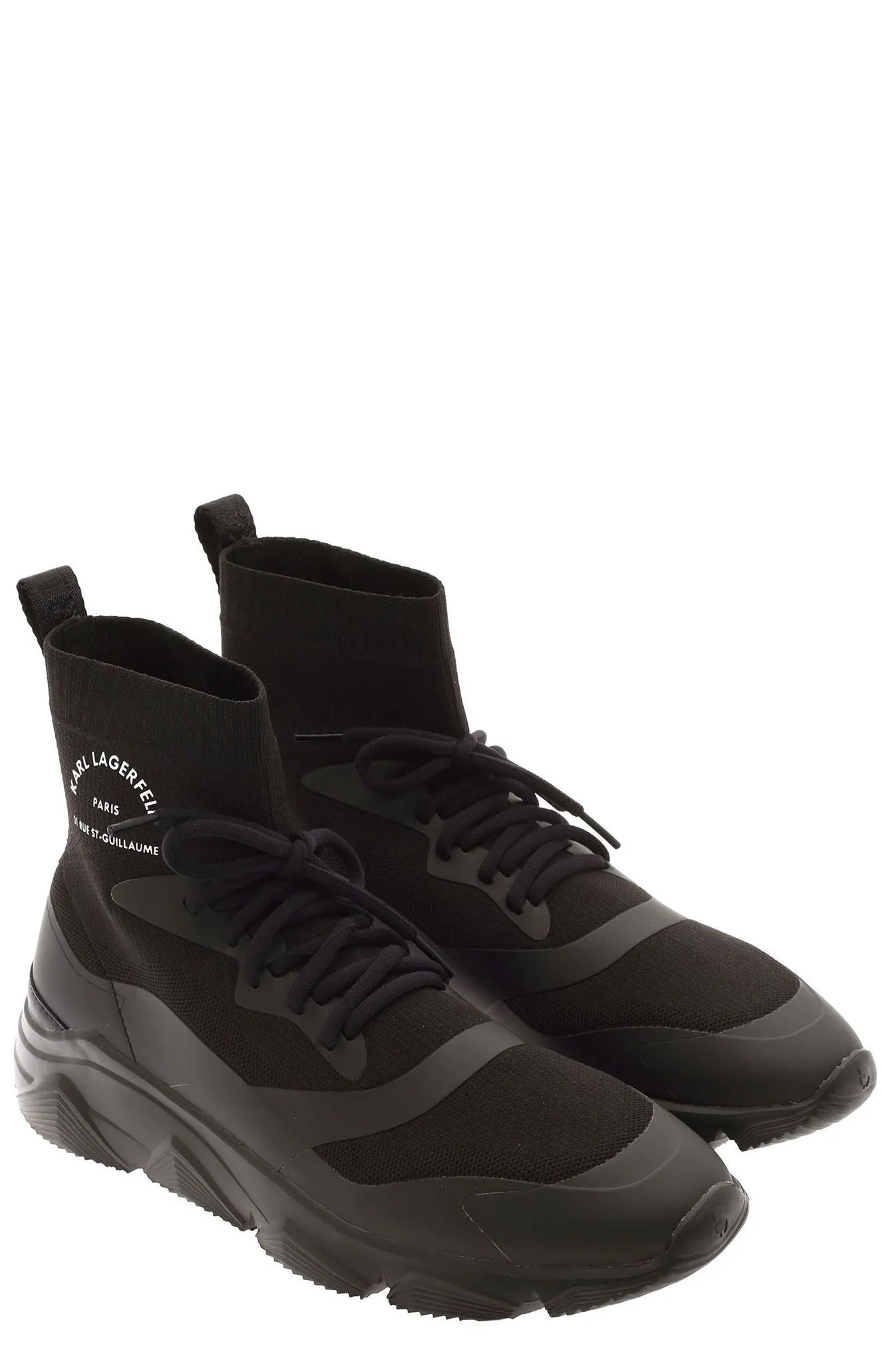 Karl Lagerfeld Logo Printed Lace-Up Ankle Boots