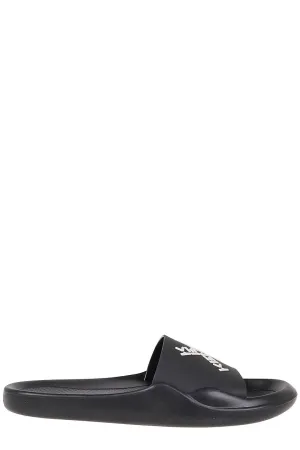 Kenzo Logo Printed Open Toe Slides