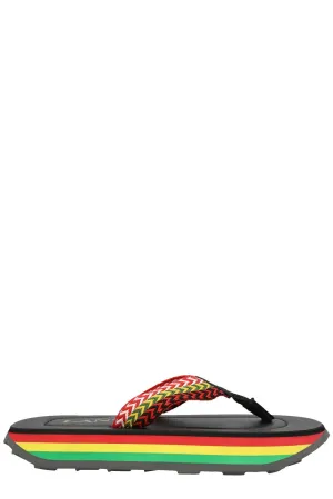Lanvin Rainbow Printed Flip-Flops