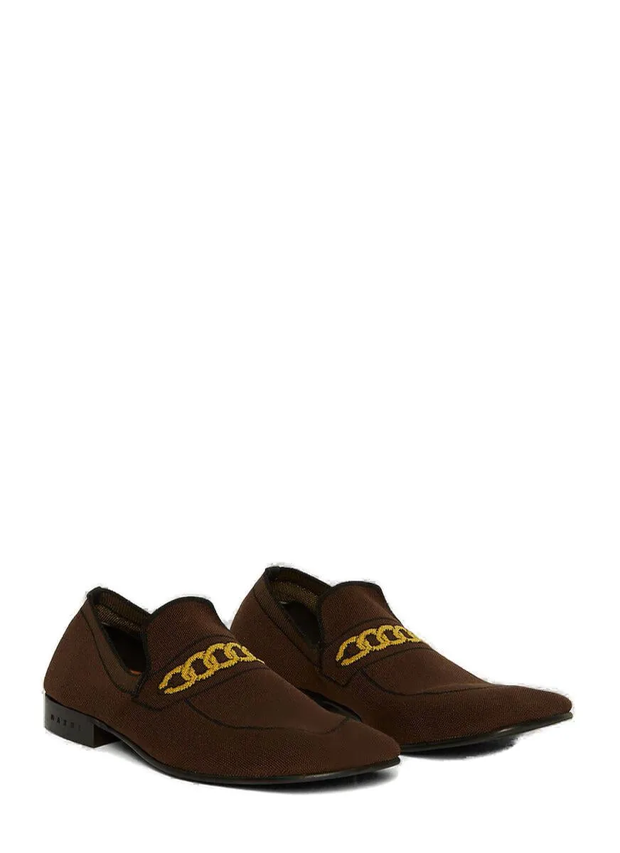 Marni Jacquard Knit Moccasins