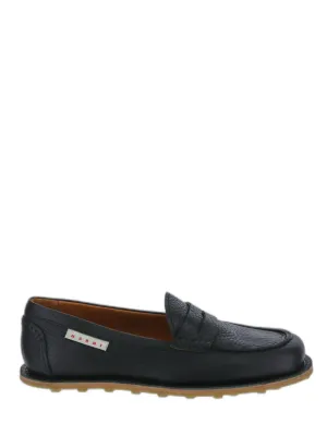 Marni Round Toe Slip-On Loafers