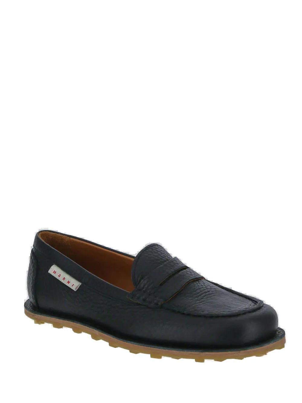 Marni Round Toe Slip-On Loafers