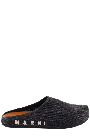Marni Sabot Logo Embroidered Mules
