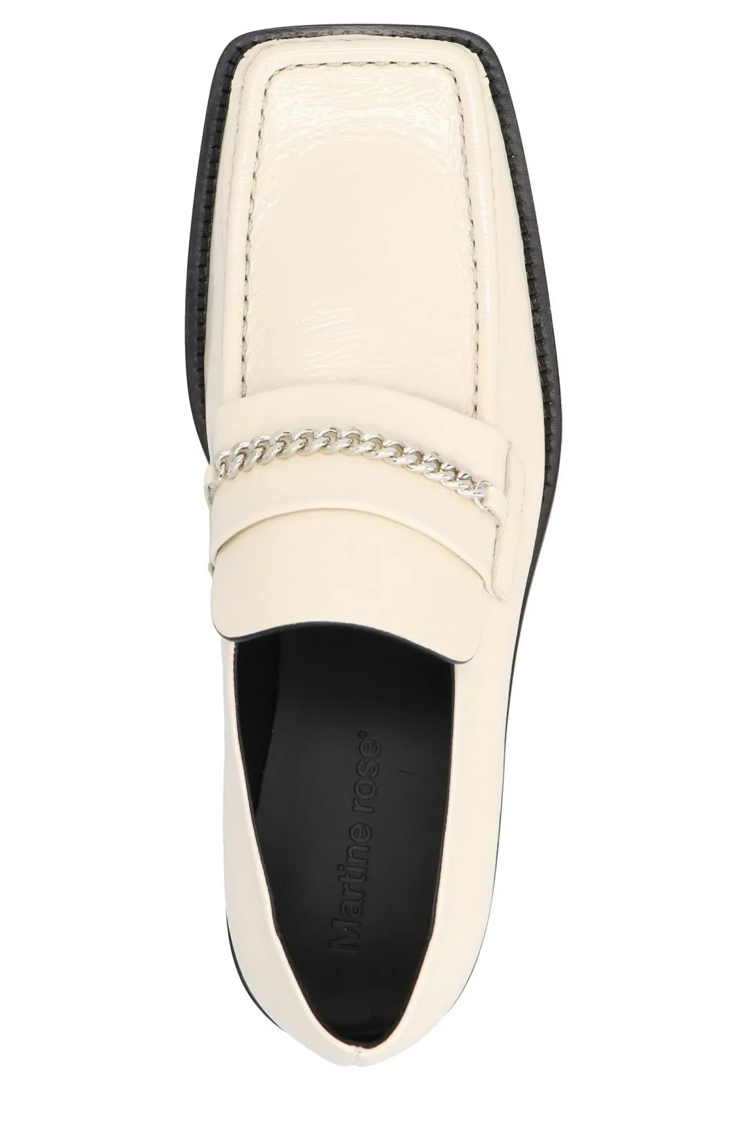 Martine Rose Square Toe Chain-Link Detailed Loafers