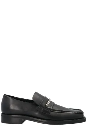 Martine Rose Square-Toe Chain Link Detailed Loafers