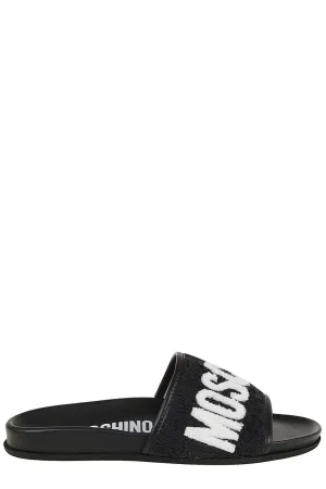 Moschino Logo Detailed Slip-On Slides