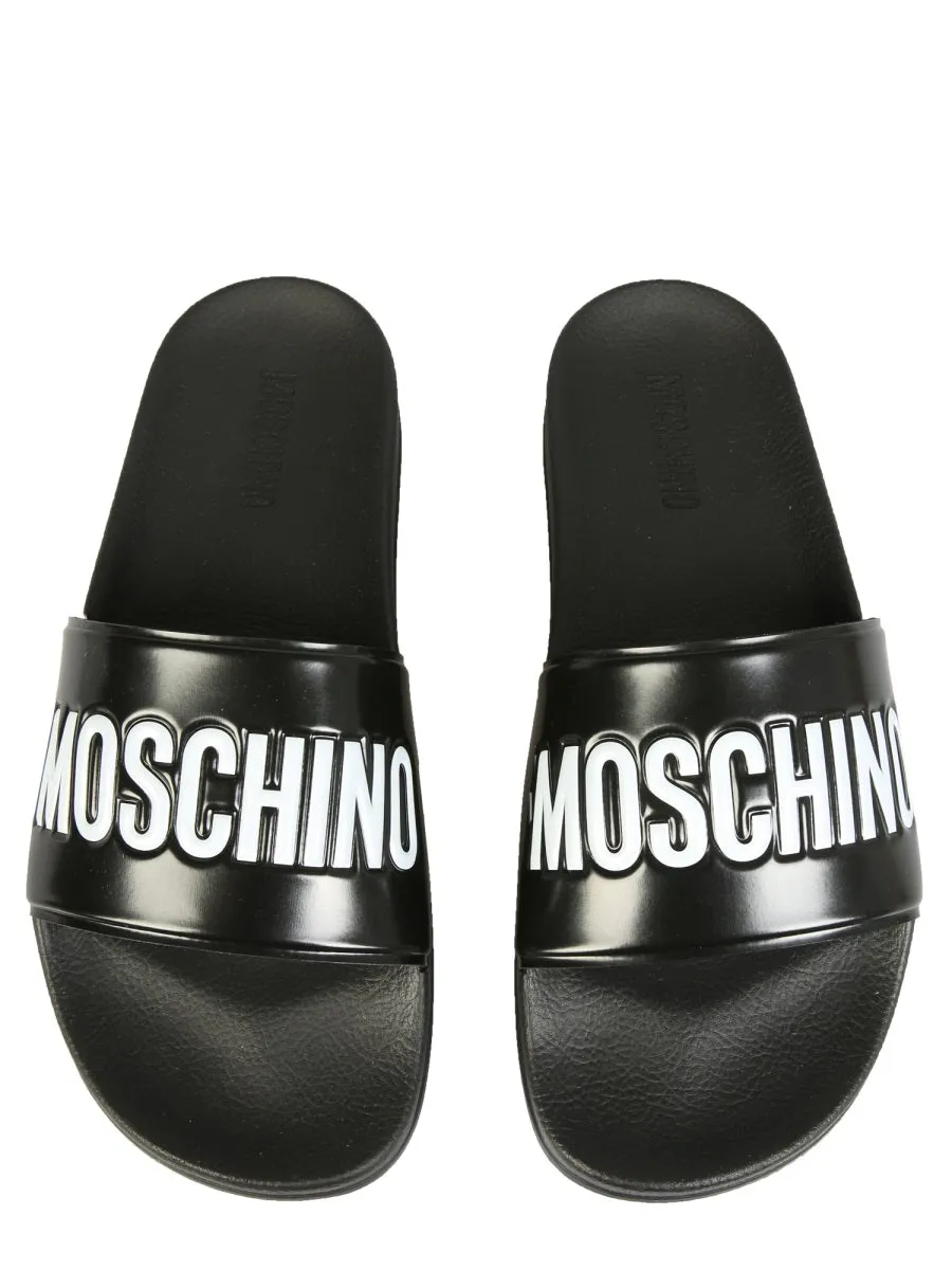 Moschino Logo Pool Slides
