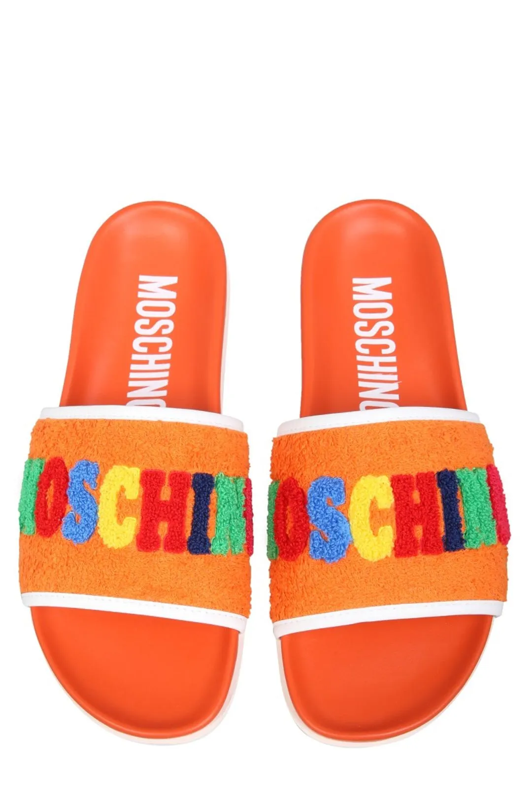 Moschino Textured Logo Detailed Slides