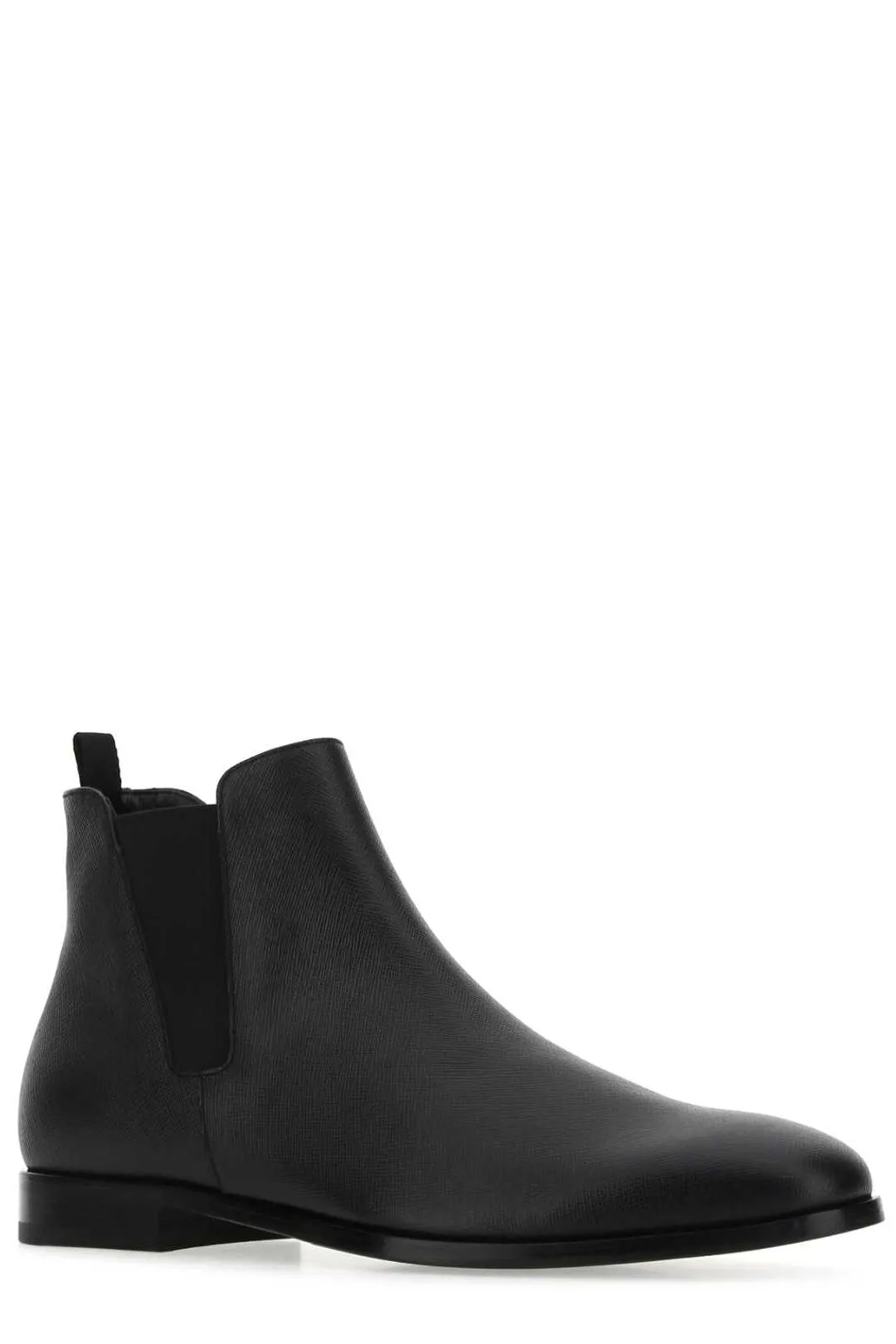 Prada Saffiano Slip-On Chelsea Boots