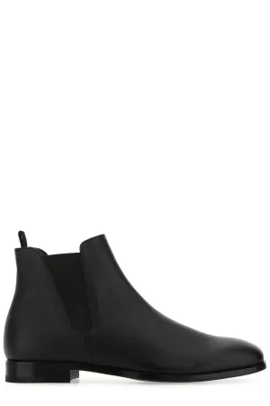 Prada Saffiano Slip-On Chelsea Boots