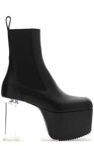 Rick Owens Square Toe Platform Ankle Boots