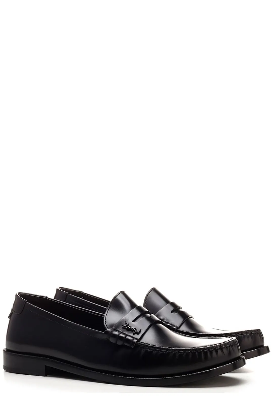 Saint Laurent Almond-Toe Penny Loafers