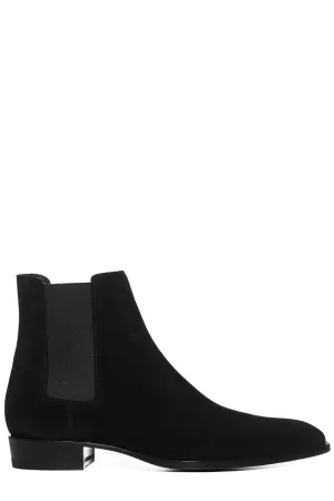 Saint Laurent Wyatt Chelsea Almond Toe Boots