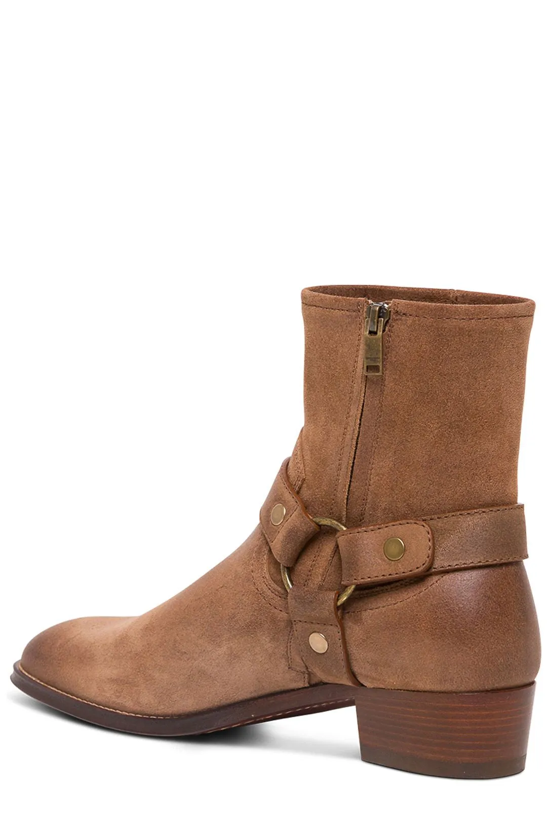 Saint Laurent Wyatt Harness Detailed Ankle Boots