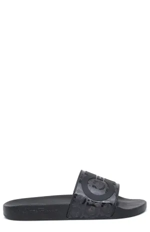 Salvatore Ferragamo Gancini Logo Debossed Slides