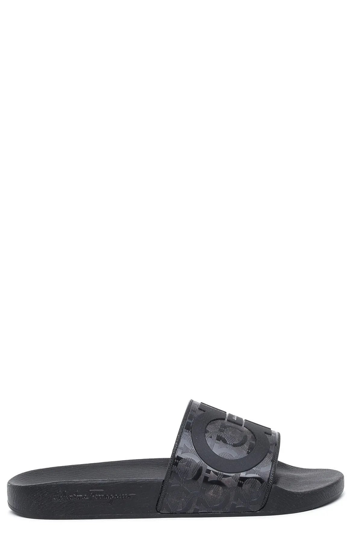 Salvatore Ferragamo Gancini Logo Debossed Slides