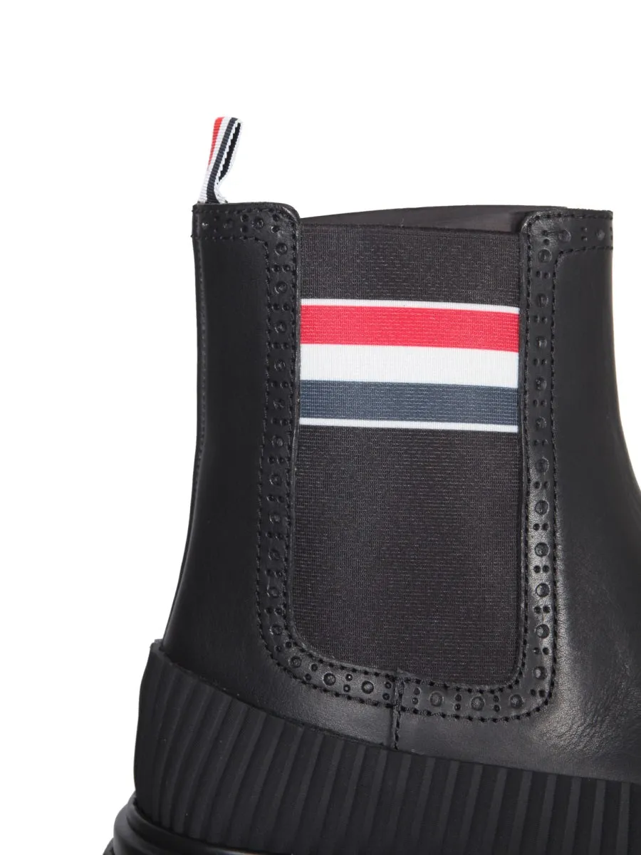 Thom Browne RWB Stripe Slip-On Ankle Boots