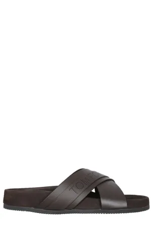 Tom Ford Slip-On Crossover Strap Sandals