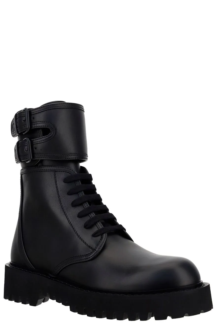 Valentino Buckled Combat Boots